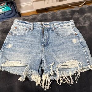 Pistola Light Blue Distressed Jean Shorts